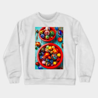 Red Bowls Of Marbles Crewneck Sweatshirt